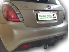 Фаркоп Leader Plus K113-A Kia Rio седан универсал 2000-2005 г.в. Без выреза бампера. Тип шара: А. Нагрузки 1200/75 кг.