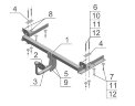Фаркоп Avtos KI 14 для Kia Spectra седан 2000-2009, Kia Sephia седан 1998-2004. Требуется подрезка бампера. Тип шара: A. Нагрузки: 1350/75 кг.