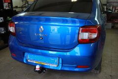 Фаркоп Трейлер 9011 Renault Logan 2 седан 2014-н.в. Без снятия и подрезки бампера. Тип шара: A. Нагрузки: 950/50 кг.
