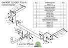 Фаркоп Leader Plus F105-A Ford Focus C-MAX минивен 2004-2010. Без подрезки бампера. Нагрузки 1100/75 кг.