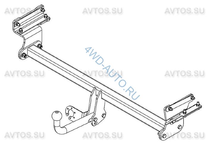 Фаркоп Avtos NS 25 для NISSAN Qashqai J11 2014- н.в. без подрезки бампера. Тип шара: A. Нагрузки: 1800/100 кг