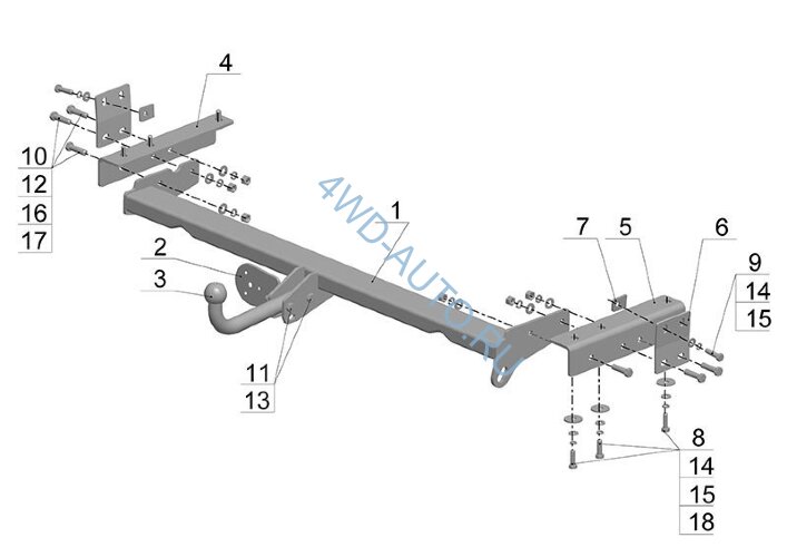 Фаркоп Avtos LX 01 для LEXUS RX 300 2000-2002 кросовер