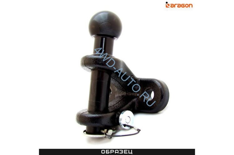Фаркоп Aragon E4404DG на Nissan Navara D40, с 2005 по 2015 г.в. (с черным противоподкатным брусом)