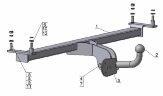 Фаркоп Avtos CE 01 для CHERY Amulet 2006-2011. Требуется подрезка бампера. Тип шара: A. Нагрузки: 750/50 кг.