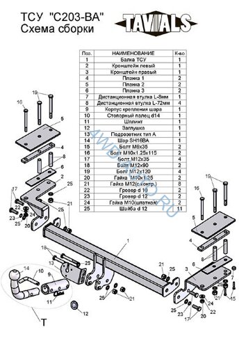 Фаркоп C203-BA «TAVIALS» для CHEVROLET LACETTI хетчбек 2004-2012 (с быстросъемным шаром).  Тип шара: C. Нагрузки 1200/75 кг. Необходимо сверление 4 отверстий. Электрика в комплекте.