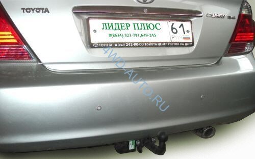 Фаркоп Leader Plus T104-A Toyota Camry V30 седан 2002-2006 г.в. Без выреза бампера. Нагрузки 1300/75 кг