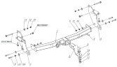 Фаркоп Bizon FA 0978-E Mitsubishi Pajero IV 2007-, Mitsubishi Pajero III 2000-2007 без подрезки бампера / Тип шара: E (легкосъемный шар под квадрат) / Нагрузки: 3500/120 кг