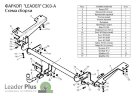 Фаркоп Лидер-плюс C303-A для  Peugeot Partner L2 2008- без выреза бампера. Нагрузки 1200/75 кг 