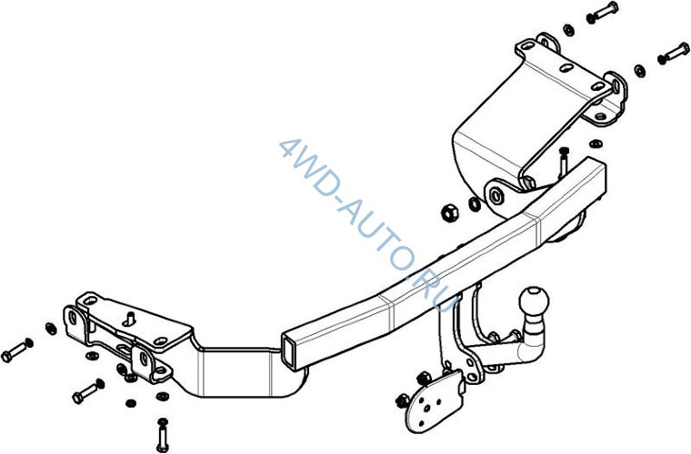 Фаркоп Avtos MI 21 на Mitsubishi Outlander XL 2007-2012, Citroen C-Crosser 2007-2012, Peugeot 4007 2007-2012 . Требуется подрезка бампера. Тип шара: A. Нагрузки: 1500/75 кг. Электрика в комплекте.