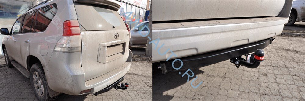 Фаркоп Bosal 3062-A на Toyota Land Cruiser Prado 150. Без подрезки бампера
