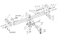 Фаркоп ДЗК RA491 на Nissan Navara D40, с 2005 по 2015 г.в.