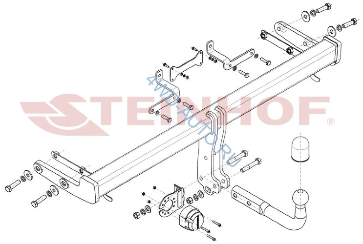 Фаркоп Steinhof H-286 на Hyundai Tucson с 2021 г.в. (Вкл. Hybrid и N-Line) (Иск. корейскую сборку)