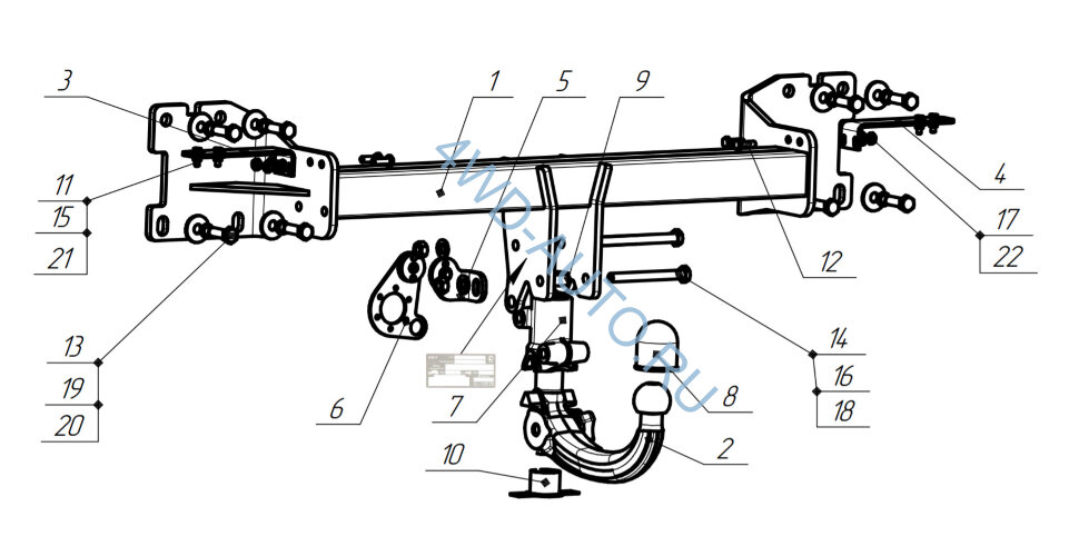 Фаркоп Bosal 2158-AK41 на Volkswagen Touareg с 2018 г/в