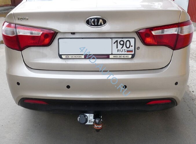 Фаркоп Avtos KI 22 для KIA Rio седан 2011-2017. Необходима подрезка бампера. Тип шара: A. Нагрузки 1000/75 кг