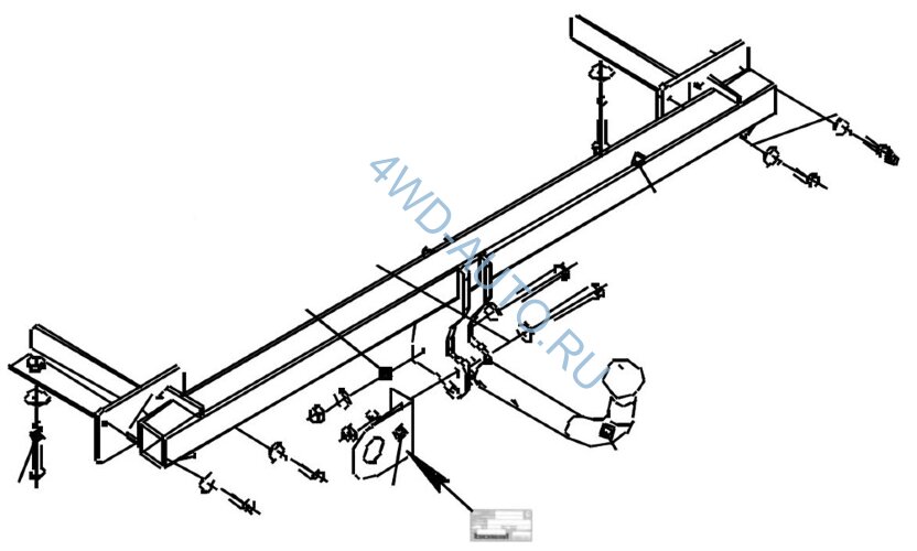 Фаркоп Bosal 1234-A на Лада Веста Lada Vesta седан с 2015 г/в, универсал с 2017 г/в Vesta SW Cross с 2017 г/в, без подрезки бампера