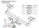 Фаркоп Leader Plus H201-A Hyundai Accent (LC) ТагАЗ седан 2000-2012. Без выреза бампера. Нагрузки: 1200/75 кг.