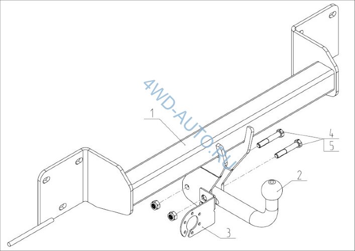 Фаркоп Avtos BM04 на BMW X1 E84, c 2009 по 2015 г.в.