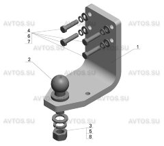 Фаркоп Avtos TY 35 для TOYOTA Land Cruiser 76 1984- кросовер