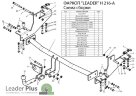 Фаркоп Leader Plus H216-A Hyundai H1, Starex 1998-2004 г.в. (4WD задняя пружинная подвеска). Без выреза бампера. Нагрузки 1200/75 кг.