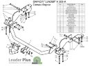 Фаркоп Leader Plus H208-A Hyundai H1, Starex 1998-2004 г.в. (2WD задняя рессорная подвеска). Без выреза бампера.  Нагрузки 1200/75 кг.