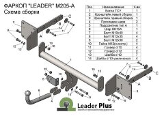 Фаркоп Leader Plus M205-A MERCEDES M CLASS (W164) 2005-2011 г.в