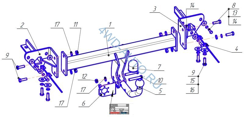 Фаркоп Bosal 6314-A на Subaru Forester с 2018 г/в