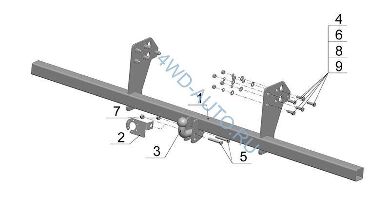 Фаркоп Avtos HY 25 для HYUNDAI HD-65 2011- Фургон