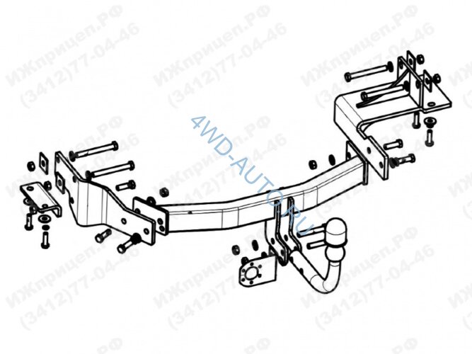 Фаркоп Bosal 6761-A на Hyundai Santa Fe с 2018 г/в | Kia Sorento Prime 2015-2018, с 2018 г/в