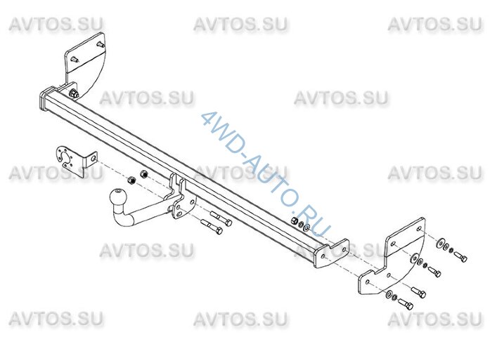 Фаркоп Avtos HY 27 для Hyundai Elantra седан 2013-2016 необходима подрезка бампера. Тип шара: A. Нагрузки: 1250/75 кг