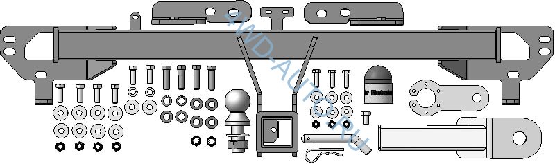 Фаркоп Motodor 99006-E на Chery Tiggo 8 с 2019 г/в, Chery Tiggo 8 Pro с 2021  г/в (шар тип "E" хром.)