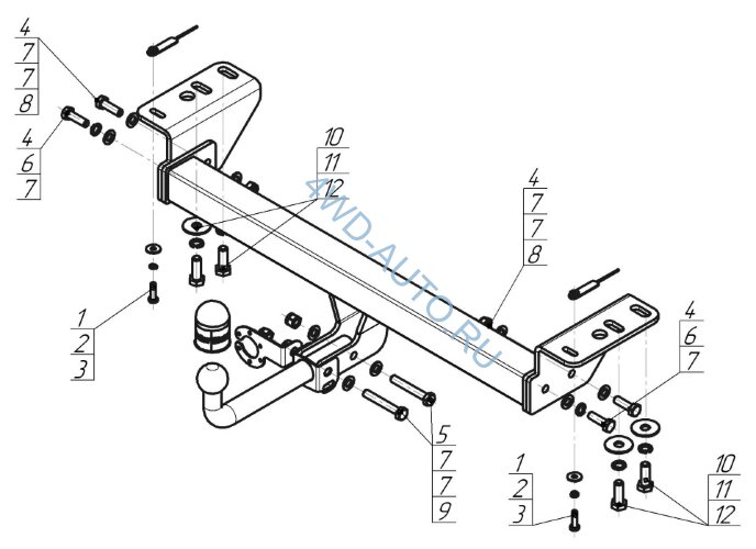 Фаркоп Motodor 93107-A на Haval Jolion с 2021 г/в