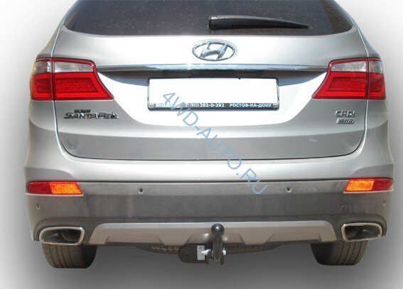 Фаркоп Leader Plus H224-A HYUNDAI SANTA FE (DM) 2012 -...(дизель) (GRAND SF 2014-...)/ KIA SORENTO 4 (XM FL) 2012-... Требуется вырез в бампере. Нагрузки 1300/75 кг.