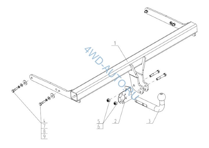Фаркоп Avtos SK12 на Skoda Kodiaq, 2500/100 кг.