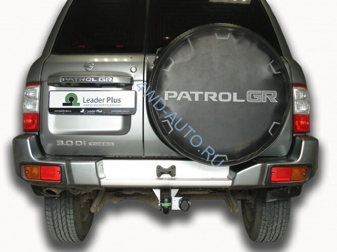 Фаркоп Leader Plus N123-A  для Nissan Patrol Y61 1997-2010. Без выреза бампера. Нагрузки 1500/75 кг.