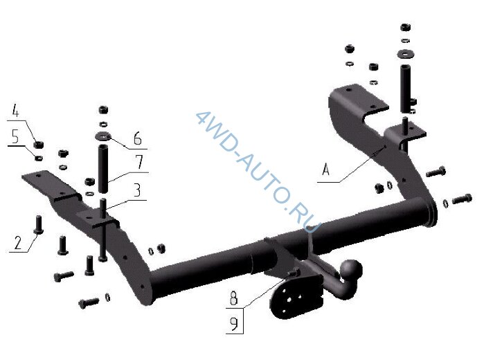 Фаркоп Avtos GAZ-09 на ГАЗ-2752, ГАЗ-2217 с 1999 г/в