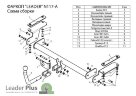 Фаркоп Leader Plus N117-A Nissan Teana J32 2008-2014. Без выреза бампера. Нагрузки 1100/75 кг.