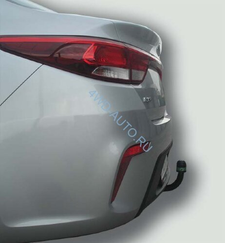 Фаркоп Leader Plus H228-A для Kia Rio 4 седан 2017, Hyundai Solaris 2 седан 2017. Без снятия и выреза бампера. Нагрузки 1200/75 кг.