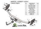 Фаркоп Leader Plus H228-A для Kia Rio 4 седан 2017, Hyundai Solaris 2 седан 2017. Без снятия и выреза бампера. Нагрузки 1200/75 кг.