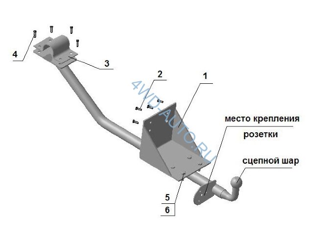 Фаркоп Avtos GAZ-04 на ГАЗ-2752, ГАЗ-2217 с 2010 г/в