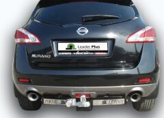 Фаркоп Leader Plus N118-F(N) Nissan Murano с 2010-2014 (с нержавеющей пластиной). Без выреза бампера. Нагрузки 2000/100 кг.