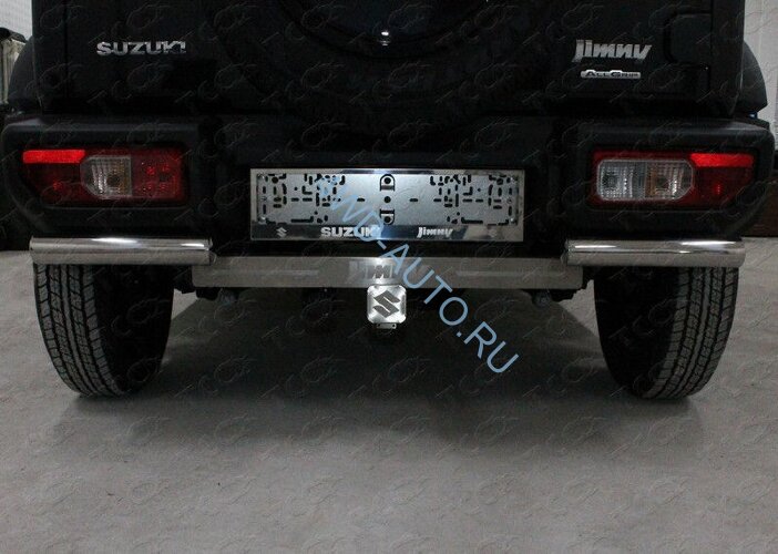 Фаркоп ТСС TCU00144 SUZUKI Jimny 2019-. Оцинкованный, надпись Jimny, шар E (американский квадрат)