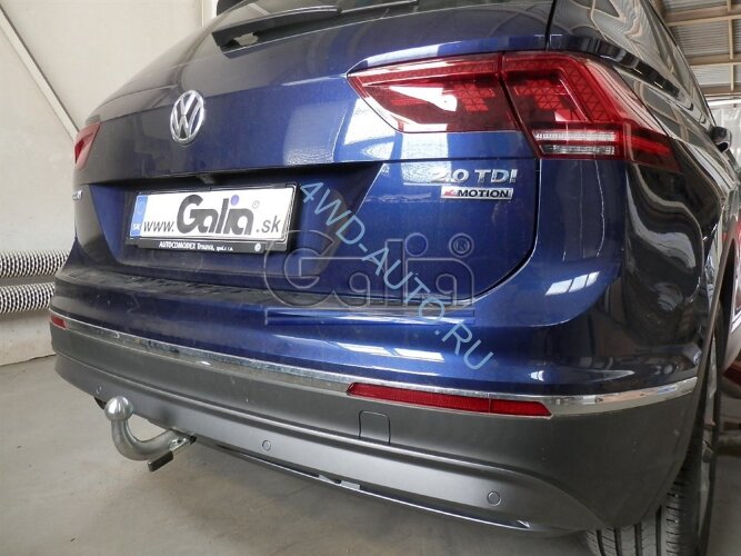 Оцинкованный фаркоп Galia V069C на Volkswagen Tiguan с 2007 по 2015, с 2016 г/в, Audi Q3 2011-2019 г/в | Быстросъёмный горизонтальное крепление