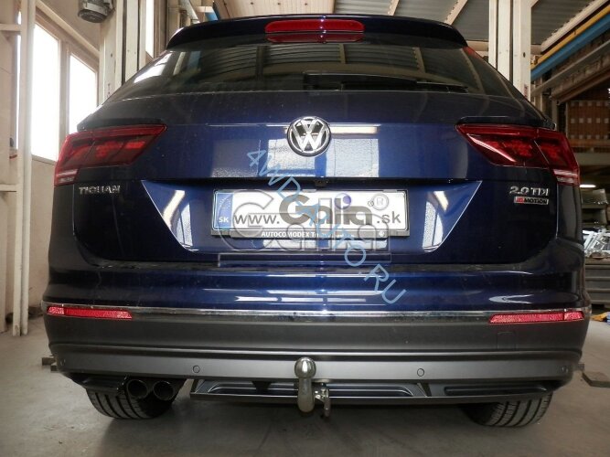 Оцинкованный фаркоп Galia V069C на Volkswagen Tiguan с 2007 по 2015, с 2016 г/в, Audi Q3 2011-2019 г/в | Быстросъёмный горизонтальное крепление
