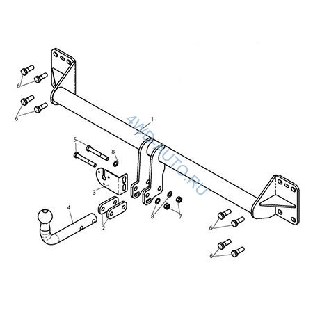 Фаркоп Leader Plus V124-A Audi Q7 2007-2015 / Volkswagen Touareg  c 2010 г.в. Подрезка бампера не требуется. Тип шара: А. Нагрузки 1500/75 кг