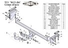 Фаркоп «TAVIALS» N121-BA для Nissan Qashqai 2007-2014 с вырезом бампера, Qashqai 2014- без выреза бампера (в т.ч. Qashqai +2) (с быстросъемным шаром). Тип шара: C. Нагрузки 1500/75 кг.  